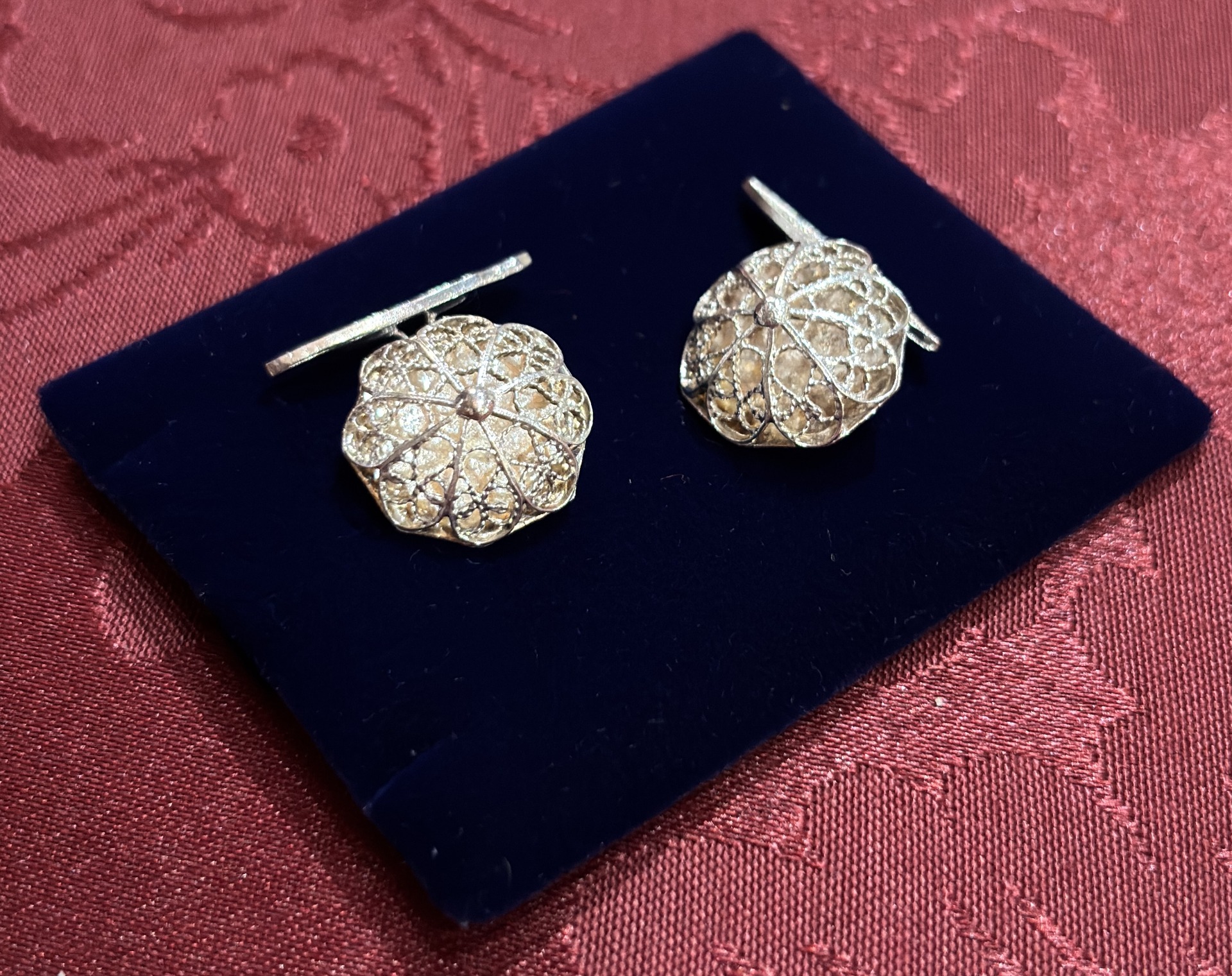 Gemelos filigrana de plata